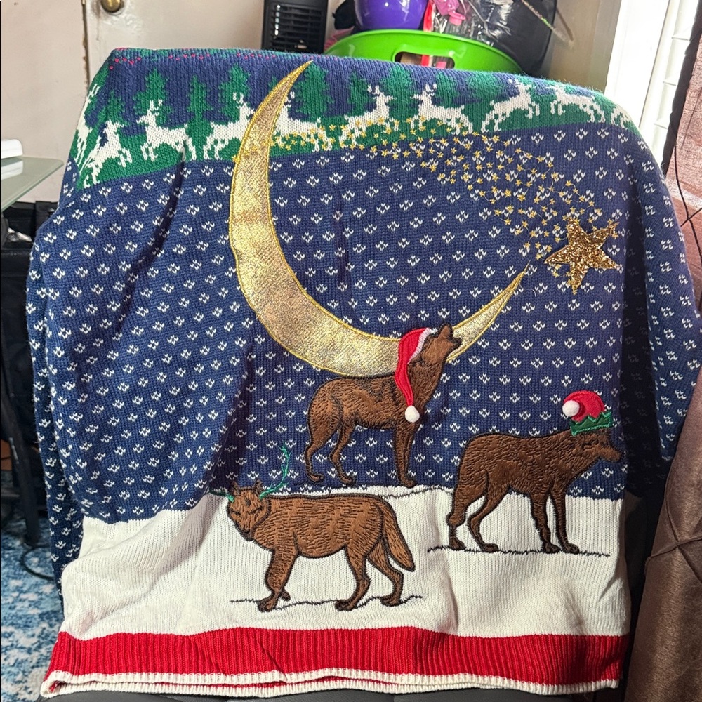 Holiday Time Red and Green Festive Sweater